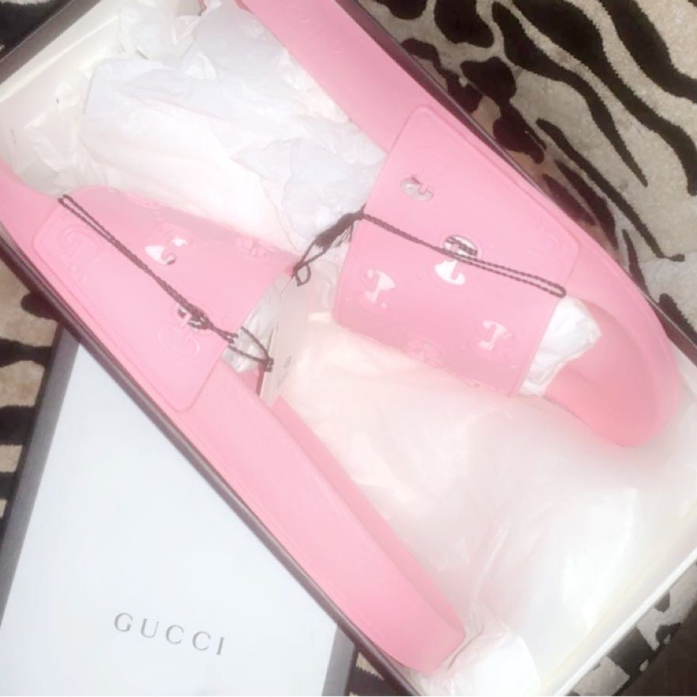Gucci Pink Slides